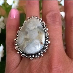 Vintage Lake Superior Agate Gemstone 925 Ring